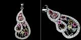 tourmaline silver pendant 0344m