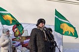 Организатор митинга депутат Серпуховского района Николай Дижур с коллегами.