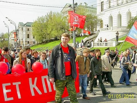 Баранов Константин — лидер Союза Коммунистической Молодёжи., 1 мая на улицах Москвы., nkolbasov, Одинцово, Ново-Спортивная д.6